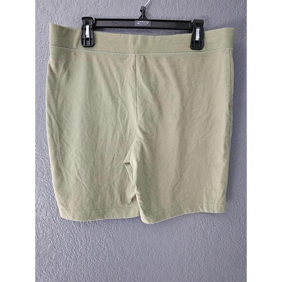 Women's White Stag Elastic Waist Shorts Size Large 12-14 Green Pull On Athletic - Picture 9 of 11